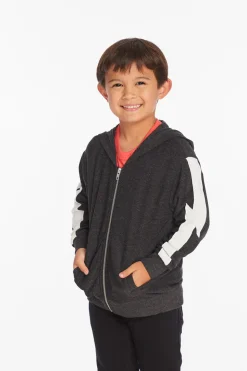 Chaser Brand Bolt Licorice Long Sleeve Zip Up Hoodie Store