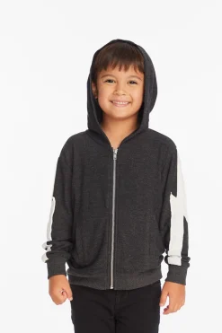 Chaser Brand Bolt Licorice Long Sleeve Zip Up Hoodie Store