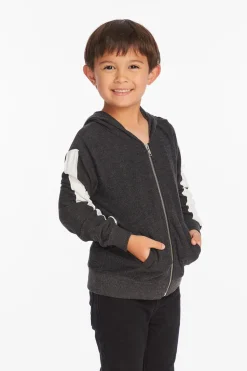 Chaser Brand Bolt Licorice Long Sleeve Zip Up Hoodie Store