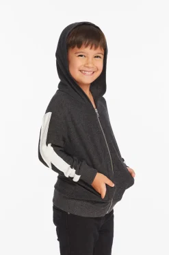 Chaser Brand Bolt Licorice Long Sleeve Zip Up Hoodie Store
