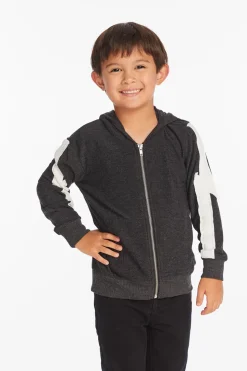 Chaser Brand Bolt Licorice Long Sleeve Zip Up Hoodie Store