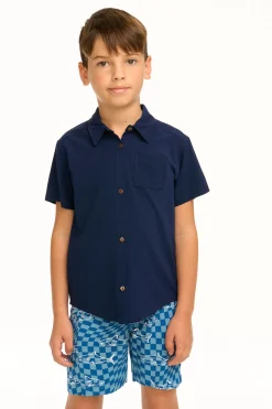 Chaser Brand Boy's Avalon Collared Button Down Shirt Best Sale
