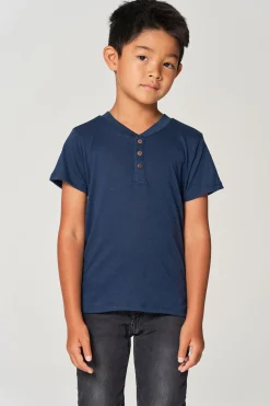 Chaser Brand Boys Bella Jersey Short Sleeve Henley With Cocount Buttons Store