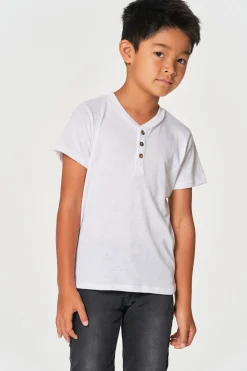Chaser Brand Boys Bella Jersey Short Sleeve Henley With Cocount Buttons Best