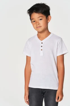 Chaser Brand Boys Bella Jersey Short Sleeve Henley With Cocount Buttons Best