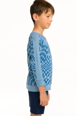 Chaser Brand Boy's Checkered Shark Raglan Pullover Online