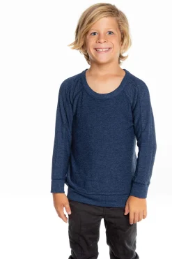 Chaser Brand Boys Cozy Knit Long Sleeve Rib Panel Raglan Pullover Sale