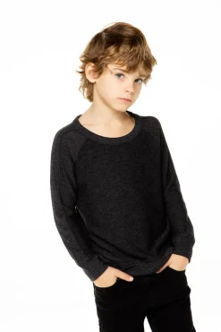 Chaser Brand Boys Cozy Knit Long Sleeve Rib Panel Raglan Pullover Fashion