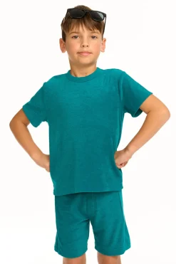Chaser Brand Boy's Lake Green Terry Cloth Tee Best