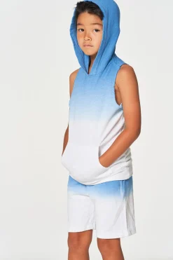 Chaser Brand Boys Linen French Terry Sleeveless Muscle Pullover Hoodie New