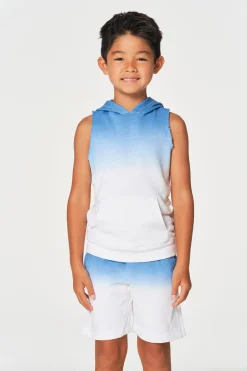 Chaser Brand Boys Linen French Terry Sleeveless Muscle Pullover Hoodie New
