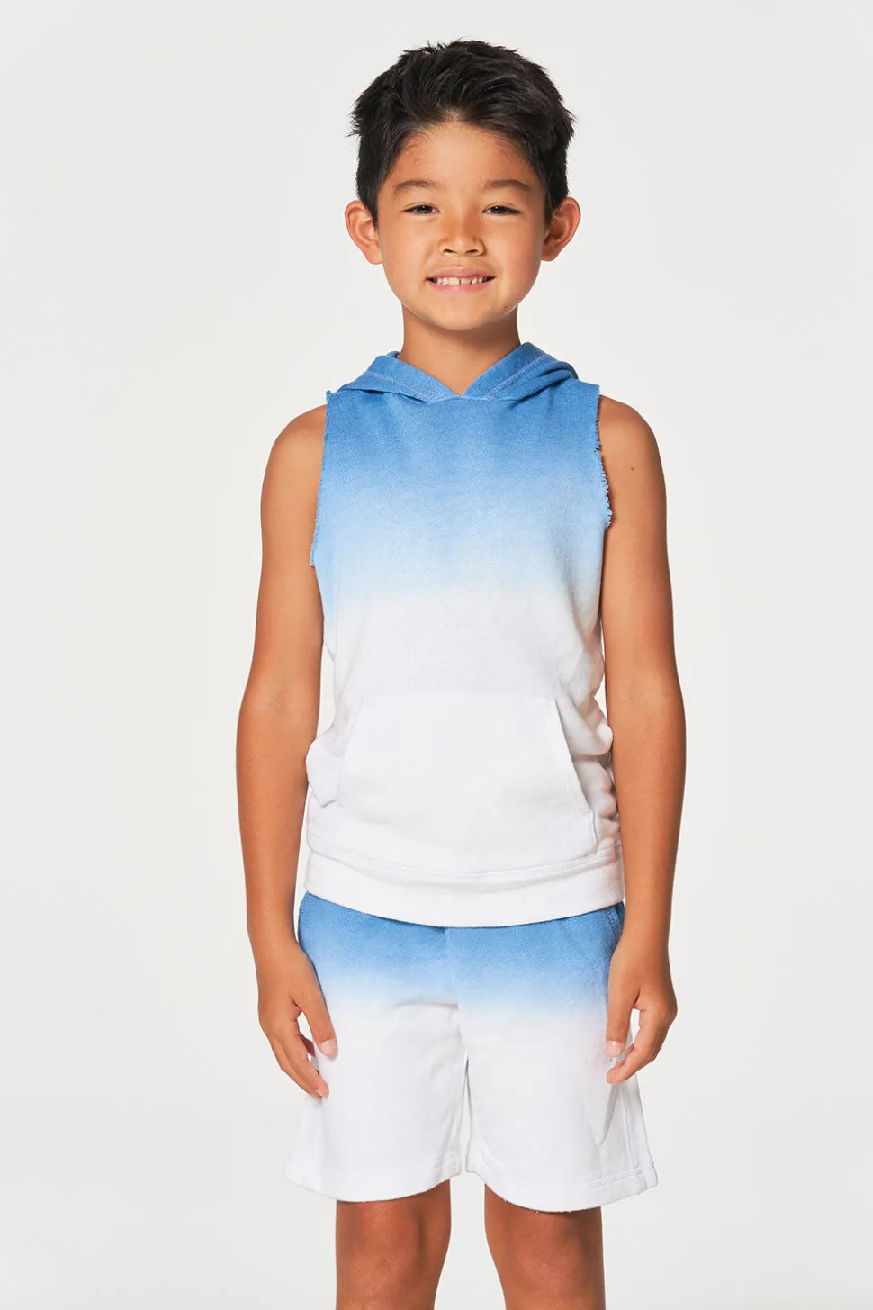 Chaser Brand Boys Linen French Terry Sleeveless Muscle Pullover Hoodie New