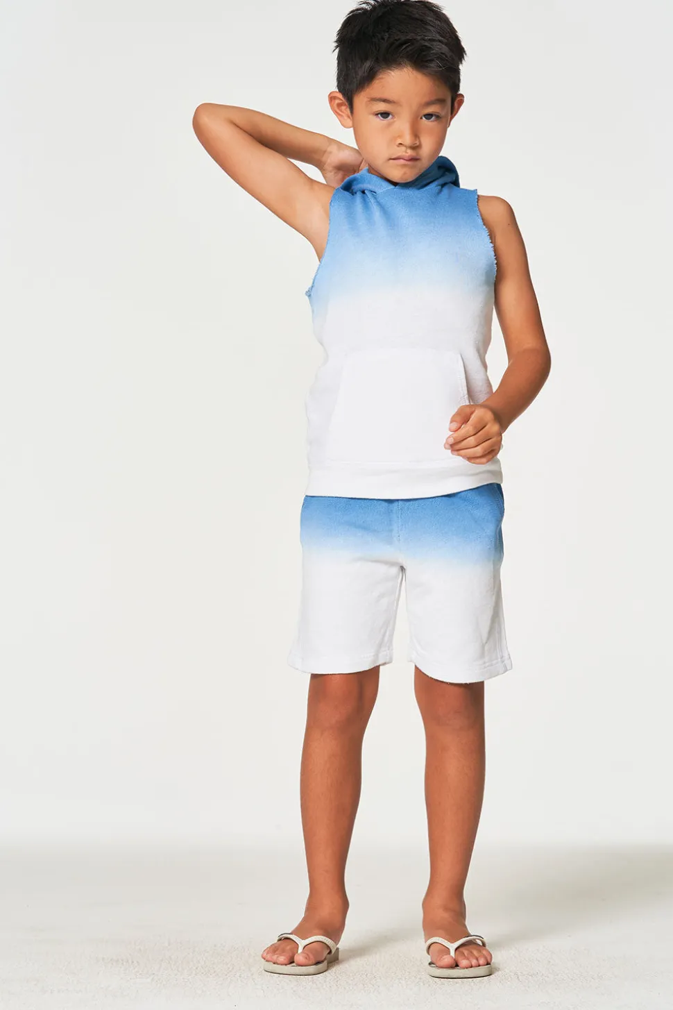 Chaser Brand Boys Linen French Terry Sleeveless Muscle Pullover Hoodie New