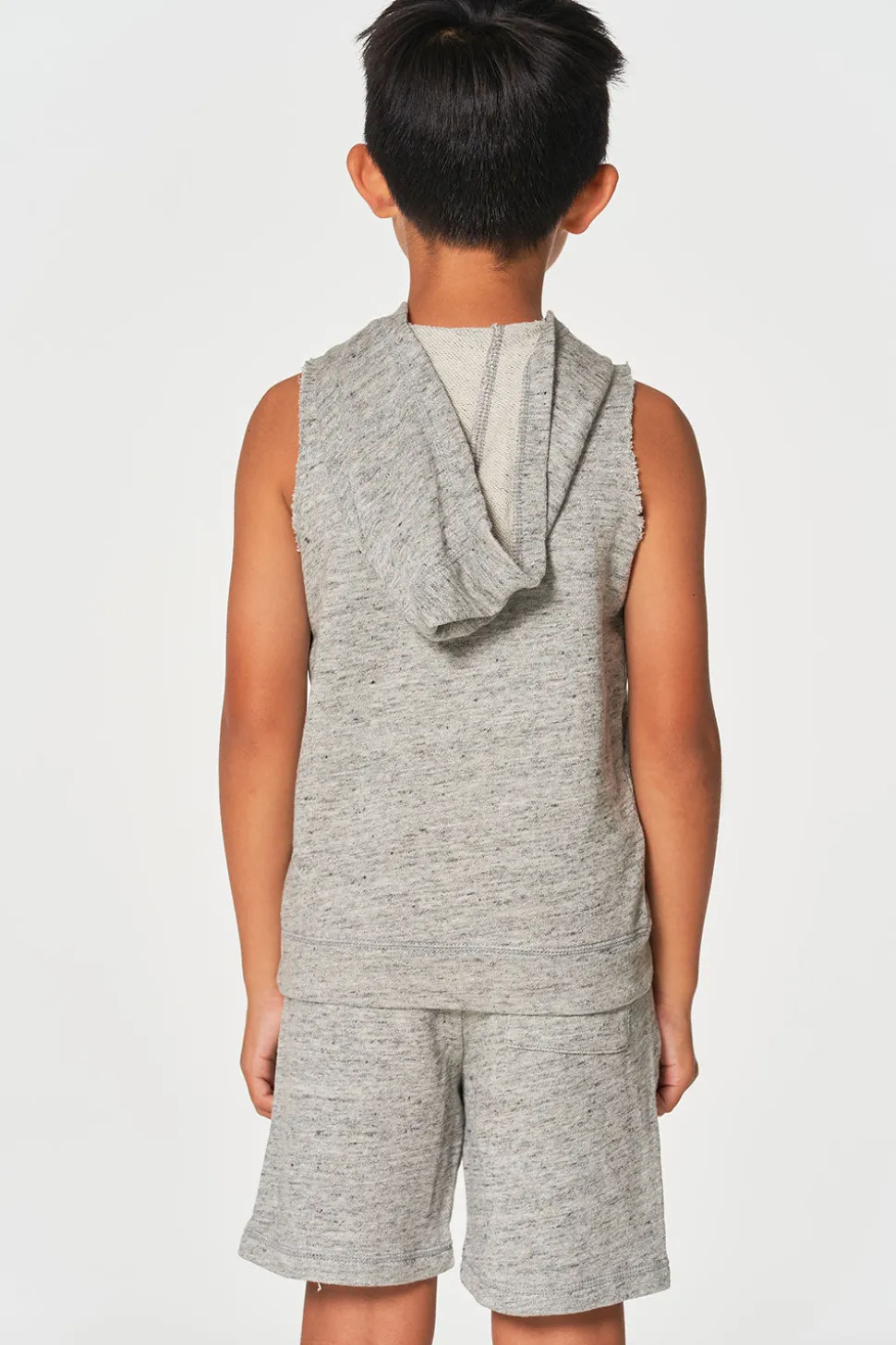 Chaser Brand Boys Linen French Terry Sleeveless Muscle Pullover Hoodie Flash Sale