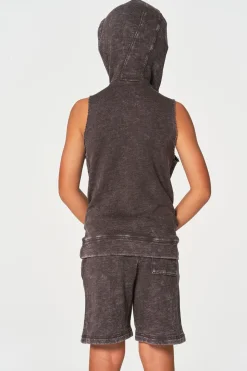 Chaser Brand Boys Linen French Terry Sleeveless Muscle Pullover Hoodie Hot