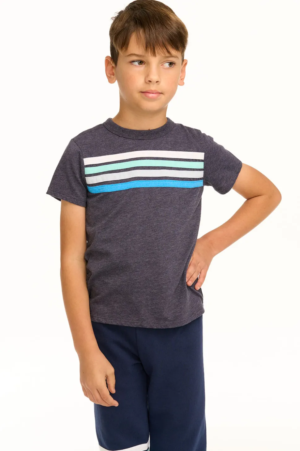 Chaser Brand Boy's Recycled Vintage Jersey Coastin' Stripe Tee Cheap