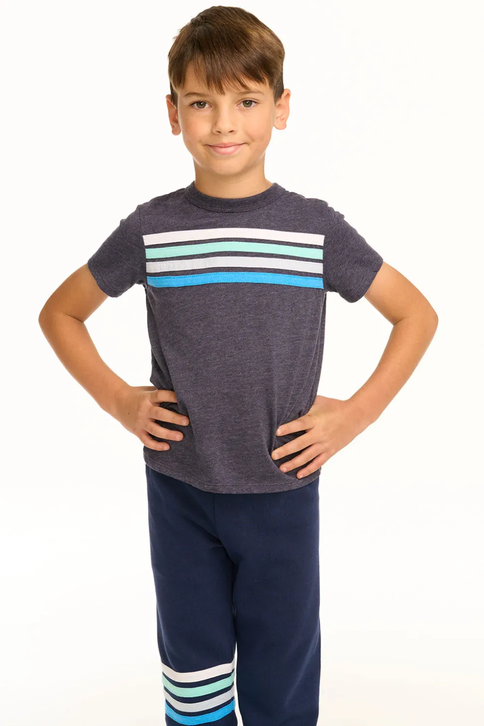 Chaser Brand Boy's Recycled Vintage Jersey Coastin' Stripe Tee Cheap
