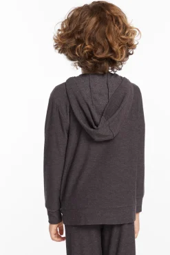 Chaser Brand Boys Vintage Black Zip Up Hoodie With Strapping Sale