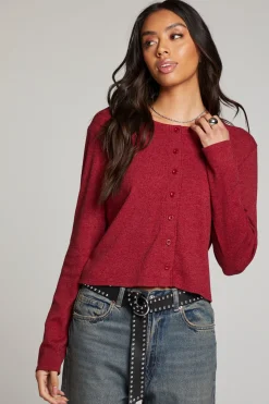 Chaser Brand Brady Blood Red Button Up Pullover Discount