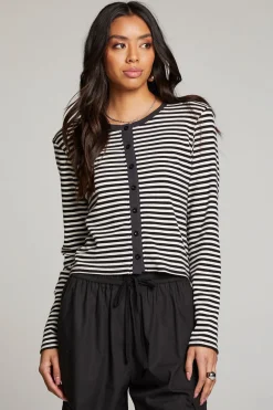 Chaser Brand Brady Punk Stripe Button Up Pullover New