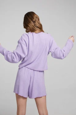 Chaser Brand Briaa Digital Lavender Long Sleeve Tee Best Sale