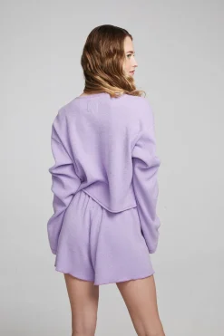 Chaser Brand Briaa Digital Lavender Long Sleeve Tee Best Sale