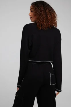 Chaser Brand Briaa Shadow Black Long Sleeve Tee Flash Sale