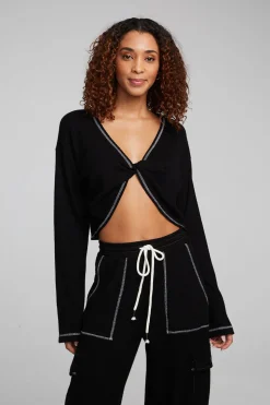 Chaser Brand Briaa Shadow Black Long Sleeve Tee Flash Sale