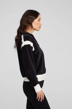 Chaser Brand Brooke Shadow Black Blouse Hot