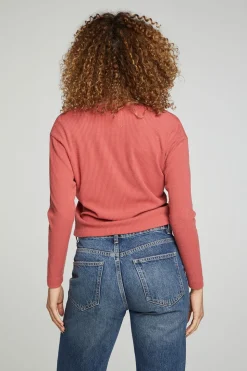 Chaser Brand Button Down Cropped Long Sleeve Cardigan Shop