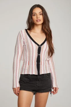 Chaser Brand Carmela Canyon Stripe Cardigan Flash Sale