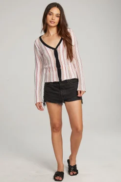 Chaser Brand Carmela Canyon Stripe Cardigan Flash Sale