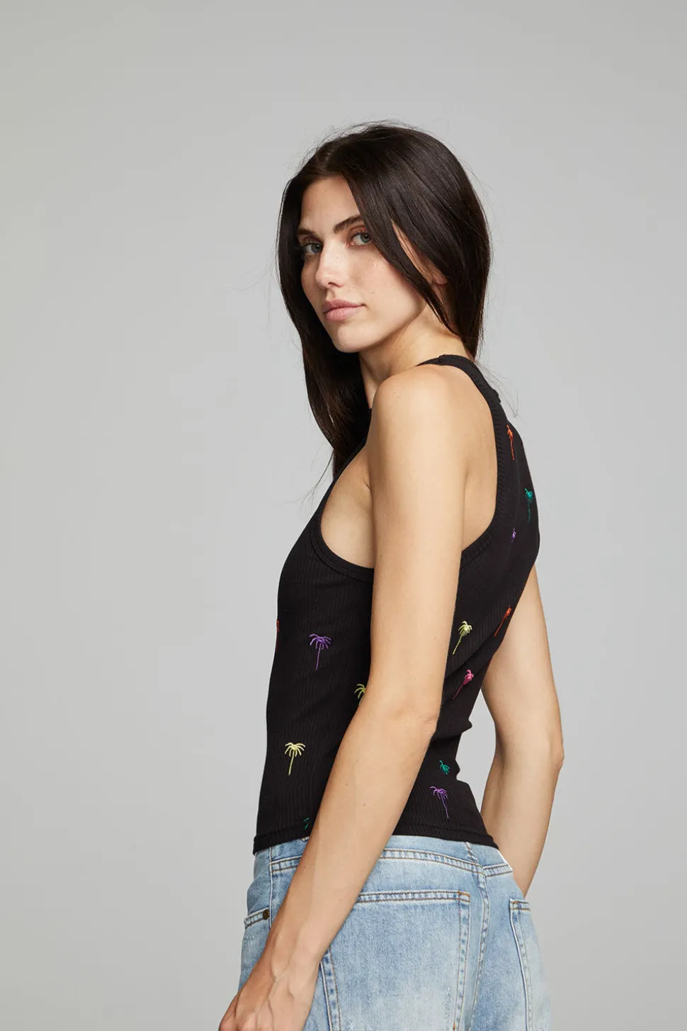 Chaser Brand Carnaby Tank Top Palm Print Hot