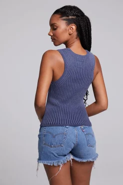 Chaser Brand Carnaby Washed Indigo Tank Top Best Sale