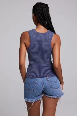 Chaser Brand Carnaby Washed Indigo Tank Top Best Sale