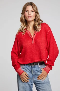 Chaser Brand Casey Crimson Henley Sale