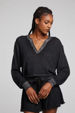 Chaser Brand Casey Licorice Henley Clearance