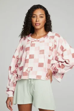 Chaser Brand Checkered Palms Print Pullover Best Sale