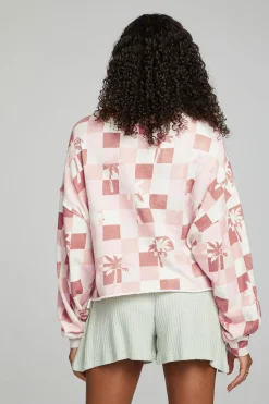 Chaser Brand Checkered Palms Print Pullover Best Sale