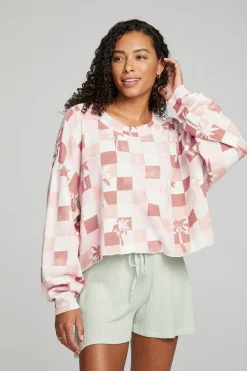 Chaser Brand Checkered Palms Print Pullover Best Sale