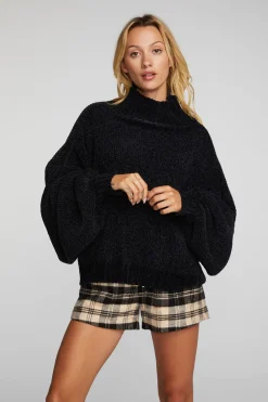 Chaser Brand Chenille Sweater Knit Turtleneck Fashion