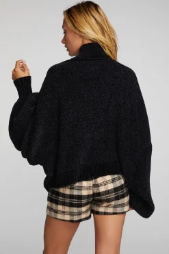 Chaser Brand Chenille Sweater Knit Turtleneck Fashion