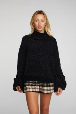 Chaser Brand Chenille Sweater Knit Turtleneck Fashion