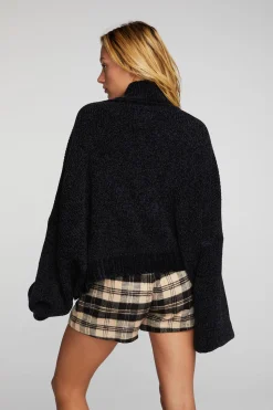 Chaser Brand Chenille Sweater Knit Turtleneck Fashion