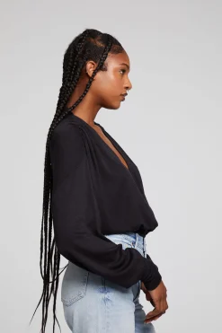 Chaser Brand City Licorice Blouse Fashion
