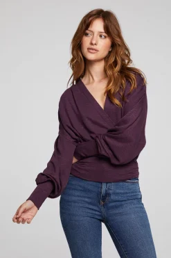 Chaser Brand City Plum Perfect Blouse Fashion