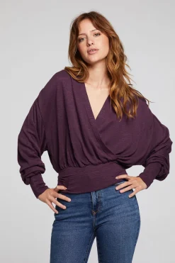 Chaser Brand City Plum Perfect Blouse Fashion