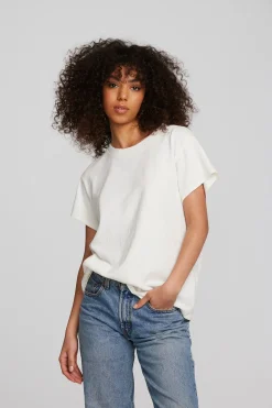 Chaser Brand Coast Cotton Jersey Crewneck Tee With Rib Neckband Fashion