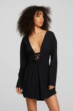 Chaser Brand Coast Cotton Jersey Long Sleeve Mini Dress Flash Sale