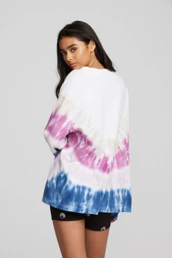 Chaser Brand Coast Cotton Jersey Long Sleeve Tee With Blousant Sleeves And Rib Outlet